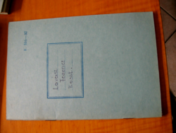 50-year-old lined notebook with a blue cover
