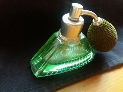 Régi urán színű parfümös üveg
