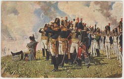 I Napoleon a borodinoi főhadiszálláson. Illusztrált orosz képeslap. 1913