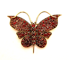 Garnet brooch butterfly