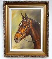 Barkóczi József Lóportré 40x30cm + keret