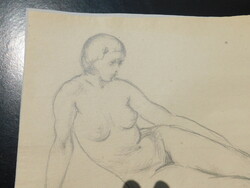 Abonyi Tivadar: female nude, pencil drawing 1920s. Graphics