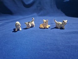 Apróságok cicák kutyus nipp figura porcelán