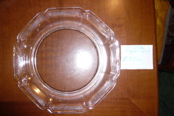 Antique glass bowl, the edge is glazed, flat, 29 cm diameter