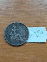 English England 1/2 half penny 1925 king george v. 1359