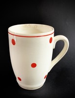 Patinás antik Gránit bögre piros pöttyös