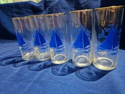 Vintage Retro Balatoni  emlék pohár,vitorlás, cső pohár
