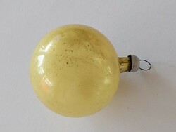 Old glass Christmas tree ornament yellow sphere glass ornament