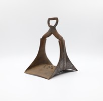 Ottoman-Turkish iron stirrup with silver decoration on the side, approx. 18th century