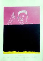 DrMáriás - Kim Dzsongun Rothko műteremében 31 x 24 computer print, merített papír