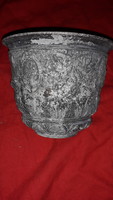 Antique pewter with a rich relief pattern cup cup or flower vase 12 x 10 cm according to pictures