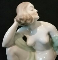 HEREND S724 FORMASZÁM 1950-1958 PECSÉT ART DECO STILUSÚ NŐI AKT SZOBOR