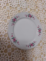 Alföldi, cake plate, pink floral, gold edge, 2 pcs