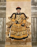 Antique Chinese Ming Dynasty emperor painting canvas copy high quality aprolacé print at auction!
