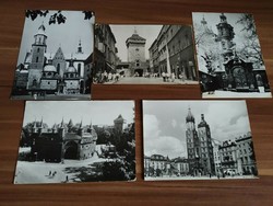 5 postcards in one, Krakow (2 postal clean, 3 used), 1970s-1980s