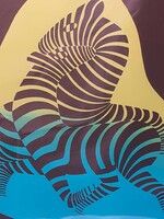 Victor Vasarely: Zebrák, színes, szignózott, sorszámozott szitanyomat
