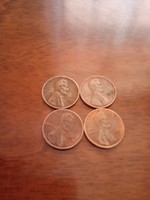1 American cent 4 pieces!