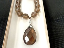 Smoky quartz necklace, pendant