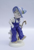 German porcelain figurine gdr lippelsdorf hilla peyk wanderer boy