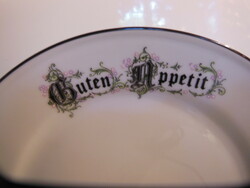 PORCELÁN - 6 db ! - " GUTEN APPETIT " - FELIRAT - TÁNYÉR - BAVARIA  KRONESTER - 20  cm - NEM KOPOTT