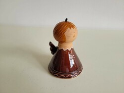 Glazed ceramic angel bell hangable ornament