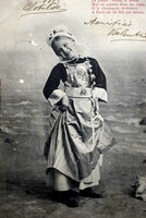 Antik  fotó képeslap  kisleány