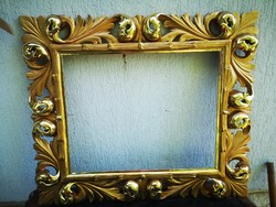 Antik Florentin Faragott aranyozott képkeret keret tükör keret festmény Luxus. Álló vagy fekvő keret