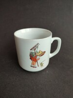 Zsolnay porcelain fairy tale mug, little girl with grasshopper - ep