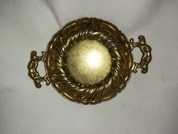 Brass table serving tray with handles