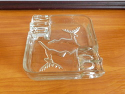 Art deco deer in glass ashtray