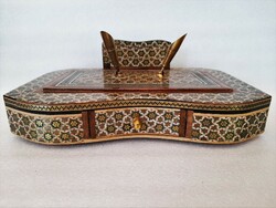 Old khatam - Persian micromosaic inlay desk holder for pens, letters, small things