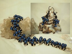 Handmade jewelry set, in sea blue color