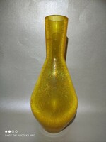 Karcagi repesztett fátyolüveg váza 25,5 cm