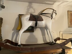Antique, rare white rocking horse