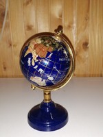 Globe of real precious and semi-precious stones.