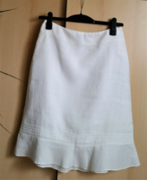 H&M white lined linen summer skirt