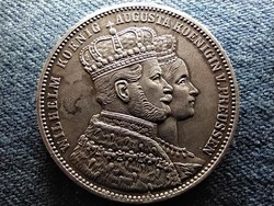 Poroszország Vilmos és Auguszta koronázása .900 ezüst 1 tallér 1861 A (id65363)