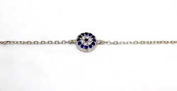 Silver anklet with blue and white stones (zal-ag105046)
