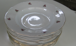 Old mz small burgundy rose soup plates