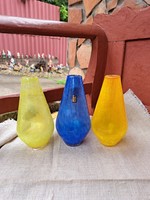 Yellow blue vases vase cracked beautiful veil glass veil Carcagi berek bath glass