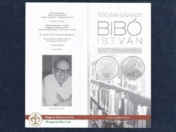 For the 100th anniversary of the birth of István Bibó .925 Silver 5000 HUF 2011 brochure (id77856)