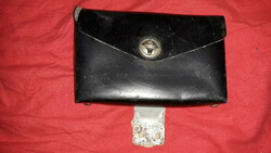 Antique cccp Russian black leather bicycle/motorcycle tool bag with mounted metal plate as shown in pictures