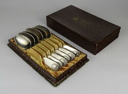 1N197 old alpaca spoon set, 6 pieces in a box