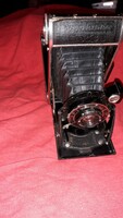 Antik német Voigtländer BESSA harmonikás fényképezőgép bőrtokjával a képek szerint