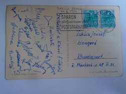 H33.2 Fradi ftc football team signed postcard sent from Berlin in 1954 to József Takács