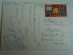 H33.10  A magyar vízilabda csapat által aláírt képeslap    Magdeburg 1966 -Aulich György