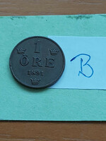 Sweden 1 öre 1891 bronze, ii. Oscar #b