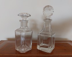 Old glass perfume corked perfume glass cologne bottle 2 pcs