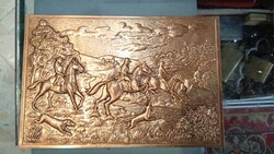 Copper relief, 15 x 20 cm rarity, for collectors.
