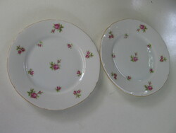Pair of antique schmidt victoria 1927 porcelain small rose plates